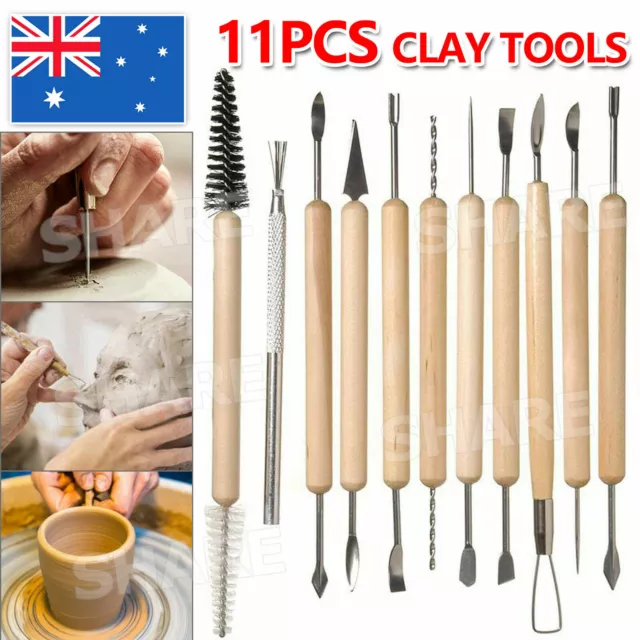 11x Carvers Clay Sculpting Carving Pottery Tools Polymer Modelling DIY Sculpture