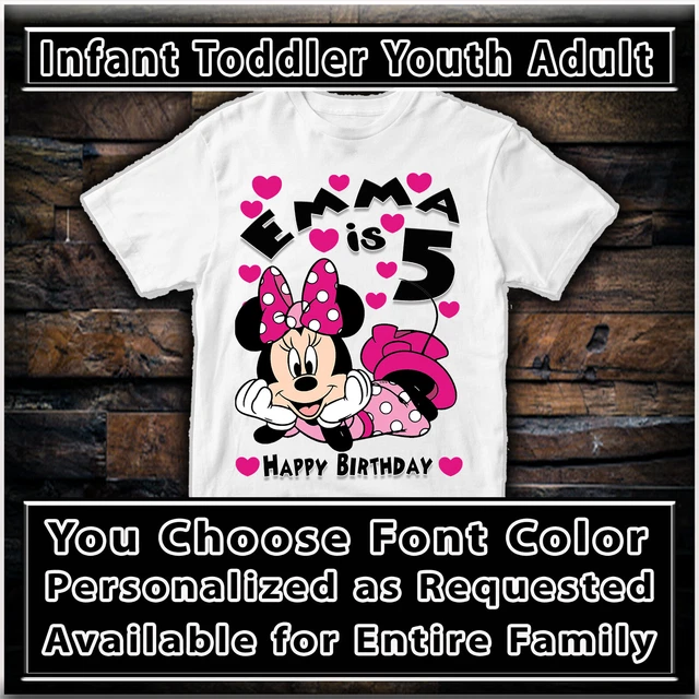 Minnie Mouse Birthday Shirt for Girl Party Tshirt Custom T Shirt Personalized