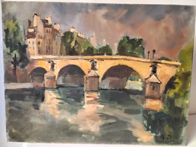 Peinture à L’huile Sur Toile Années 1950 – Forêt Des Landes ? Recto-verso, Art à Identifier – Style Cubiste
