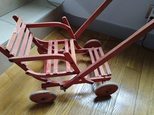 POUPEE ANCIENNE - JOUET ANCIEN - poussette vers 1850 EUR 85,00 - PicClick DE