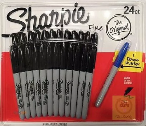 24 + 1 SHARPIE Markers Coloured Permanent Sharpies Marker Pen Bulk Fine  Point $23.50 - PicClick AU