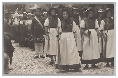 Memmingen - Fischertag 1911 - Mudanza Mujeres Traje Uniforme - Antiguo Foto