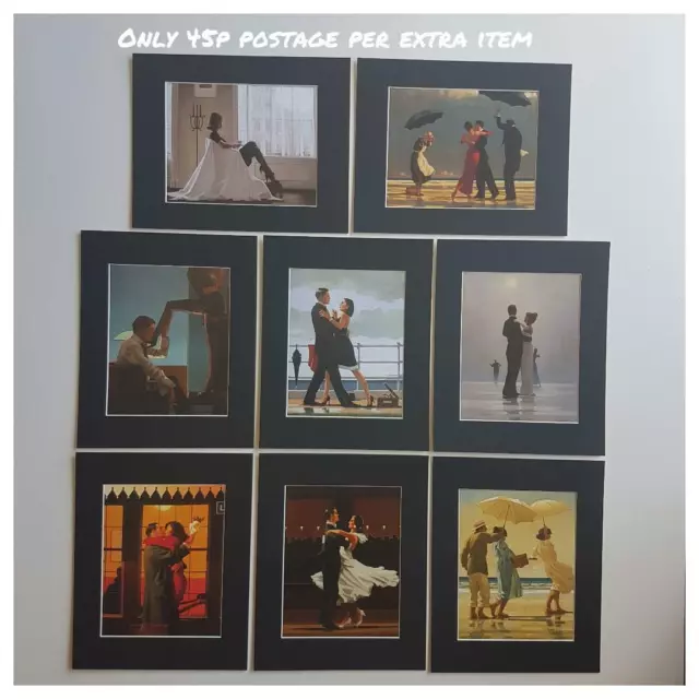 Jack Vettriano Black Mounted Art Prints 10" x 8" 60 Designs STUNNING IN BLACK