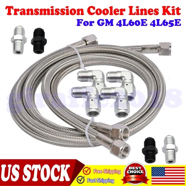 GM 4L60E 4L65E Automatic Transmission Oil Cooler Lines Kit 6AN Fiber