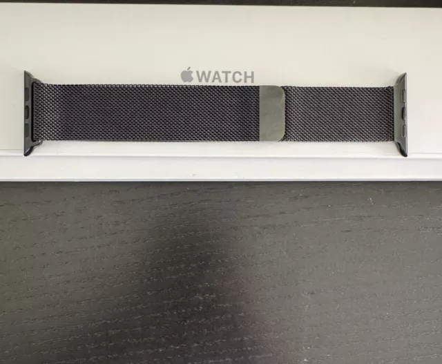 CINTURINO APPLE WATCH originale Loop maglia milanese 42 Mm Nero Siderale EUR 70 00 PicClick IT
