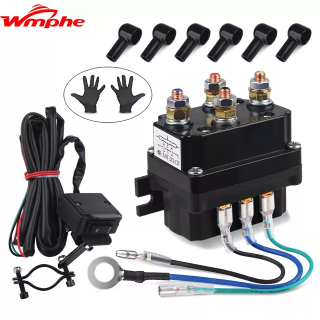 12V Winch Solenoid Relay Contactor Warn Winch Rocker Thumb Switch Kit For ATV