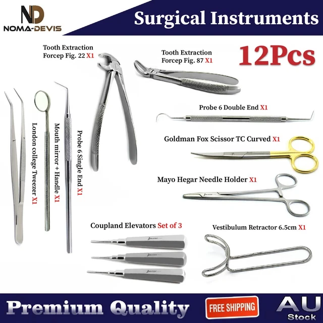 DENTAL ORTHODONTIC EXTRACTION Forceps Surgical tools Microsurgery Tooth ...