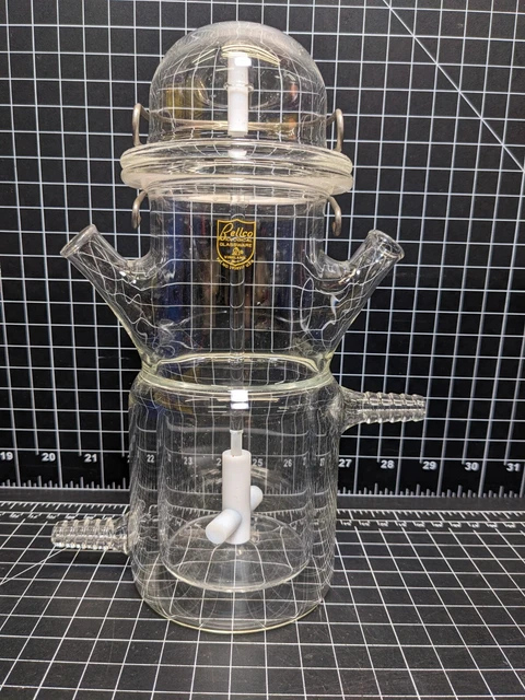 Bellco Jacketed Spinner Flask Bioreactor Stir pyrex cytostir cellstir wheaton