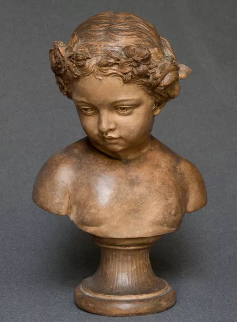 Buste de jeune fille en terre cuite LE PRINTEMPS Jean Baptiste BELLOC PIGALLE