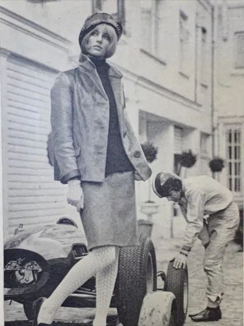 1964 Couture Damenmode Bewertung B&W Fotos Werbung Rennwagen Cooper 8