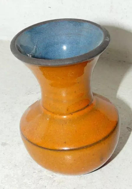 Petit Vase En Grès Vernissé Orange §V3