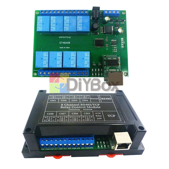 RS485/TCP MODBUS SLAVE Relay Control Module Ethernet Network ET48A08 ...