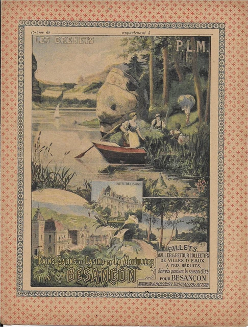 ANCIEN PROTEGE CAHIER NEUF   ANNEE S 30s  CHEMINS DE FER P.L.M   BESANCON