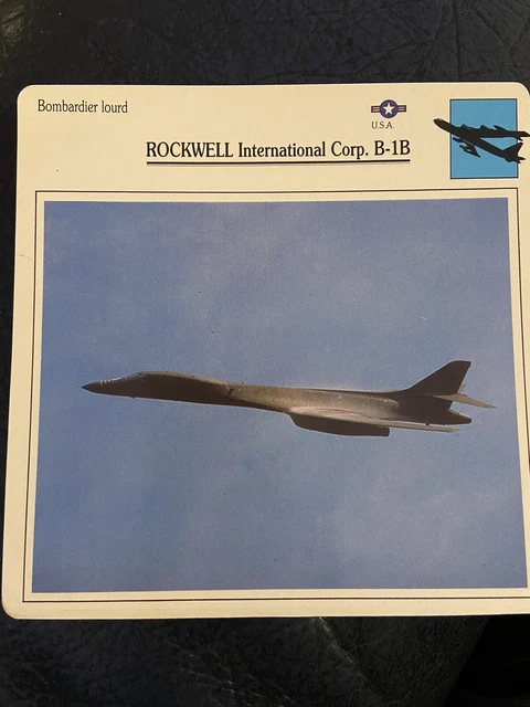 Carte Collection Bombardier Lourd ROCKWELL B-1B