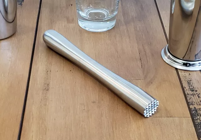 8.5" Solid Stainless Steel COCKTAIL MUDDLER - Bar Drink  Mixer Tool