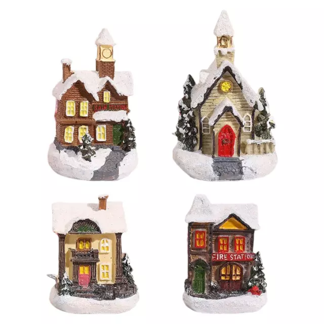 4X CHRISTMAS SCENE House LED Lights Snow Village £16.15 - PicClick UK