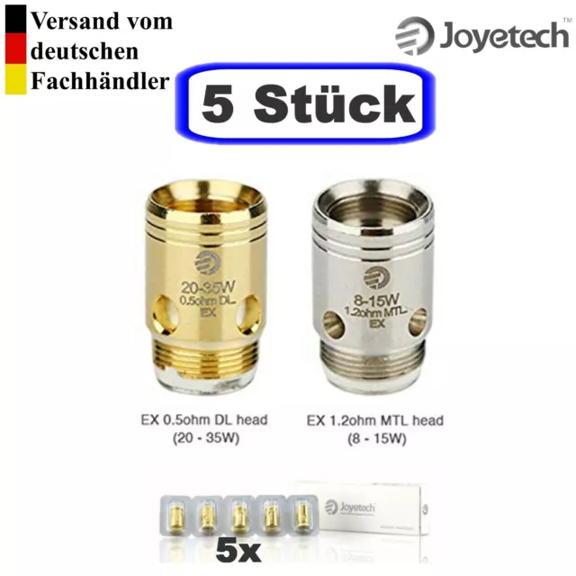 5 x  Joyetech Exceed EX CLR Verdampferköpfe Original Coils Heads 0,5 / 1,2 Ohm