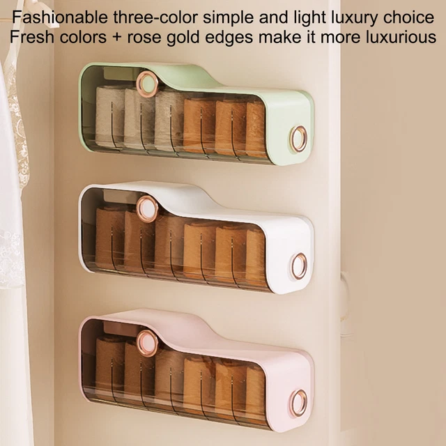Wall Mounted Sock Storage Transparent Panty Organizer Flip-type Storage