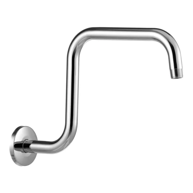 Shower Head Extension Arm 13 Inch, S Shaped High Rise Extender with Flange Sh...