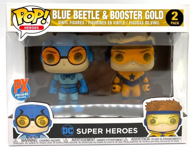 Funko Pop! DC Super Heroes Blue beetle & Booster Gold Pack of 2 PX Previews