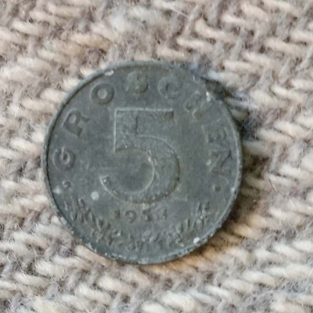 1953 Austria 5 Groschen - Authentic Circ