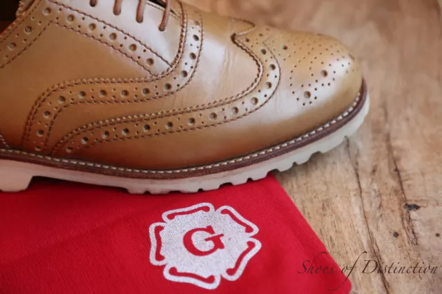 GRENSON TAN BROWN Leather Oxford Brogue Shoes Men's UK 7 G US 8 EU 41 ...