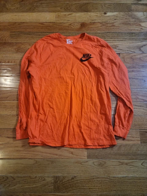 The Nike Tee Size XL Orange Athletic Cut Long Sleeve 100% Cotton 569921-89L