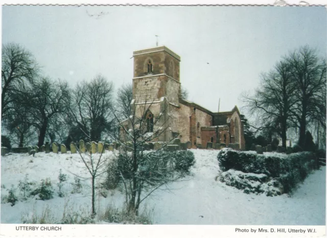 6x4 Continental size printed postcard Church Utterby