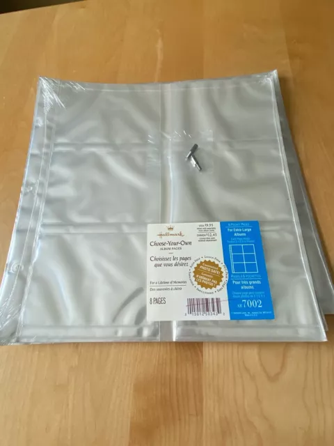 NUEVO Álbum de Recarga Hallmark AR7002 6 BOLSILLOS PÁGINAS (8) Extra-Grande Poste Encuadernado/3 Anillo