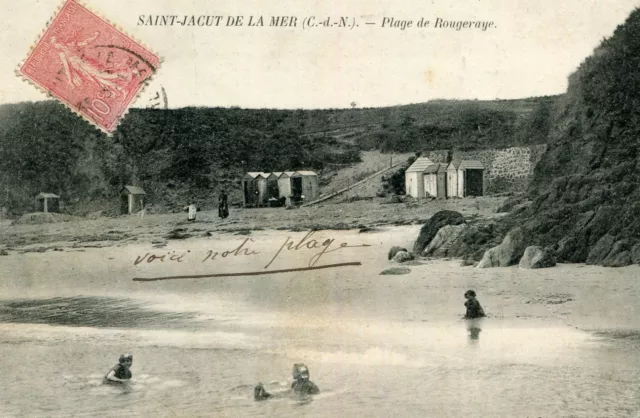 Carte SAINT JACUT DE LA MER Plage de la Rougeraye