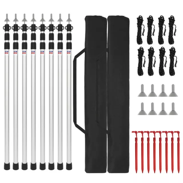 4x/8x Zeltstange Teleskop Aufstell Aufstell-Stange für Wohnwagen 87.5-234.5cm