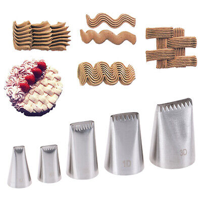 5 piezas boquilla de tubo de escritura de acero inoxidable puntas de tejido de cesta boquilla-CJ