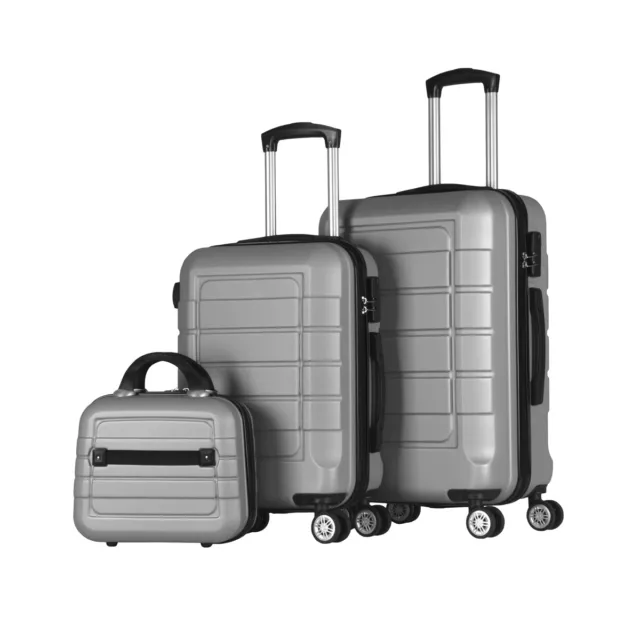 Juego de 3 Maletas Set Trolley ABS Semirigidas Gris - Reacondicionadas