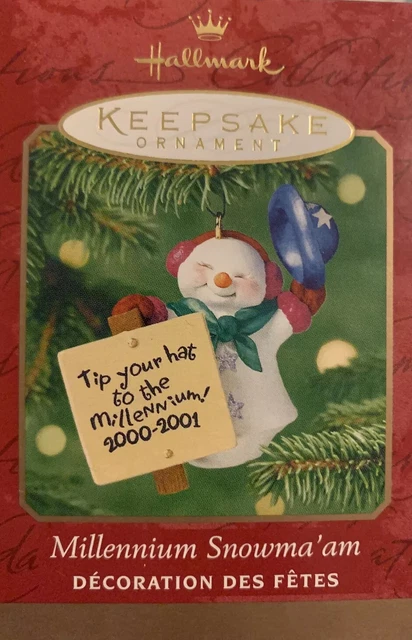 Hallmark Millennium Snowma'am Snowman Christmas Ornament 2000 With Box