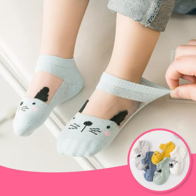 5 Pairs Baby Boy Girl Cartoon Cotton Ankles Socks Newborn Infant Toddler Soft