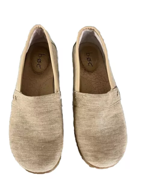 BOC howell canvas Linen Look slip On Comfort shoe Size 6.5