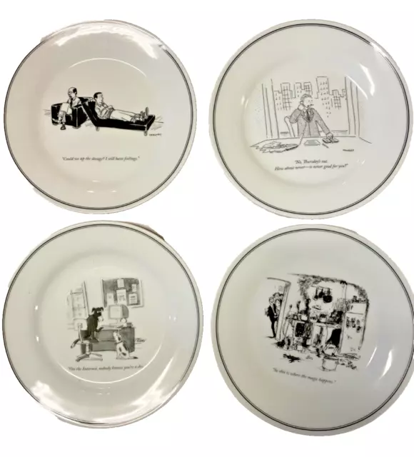 New Yorker Magazine Collection Set of 4 Ceramic Cheese Salad Cocktail Plates