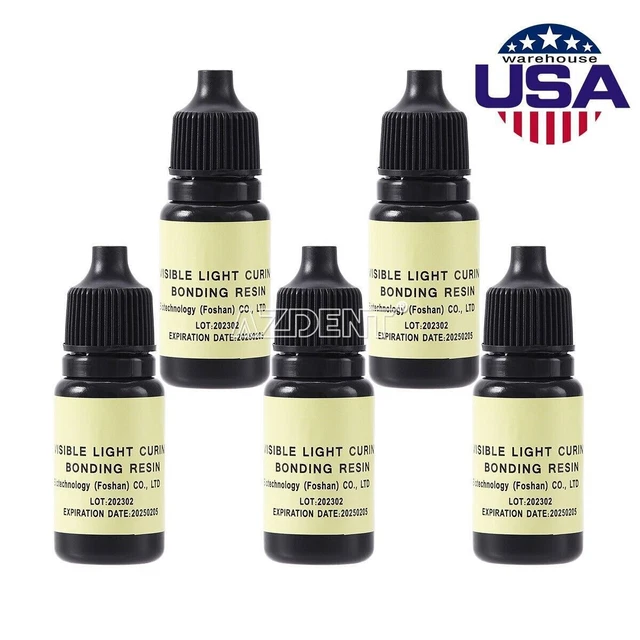5 Bottles Dental Universal Light Curing Resin Adhesive Bonding Dentin And Enamel