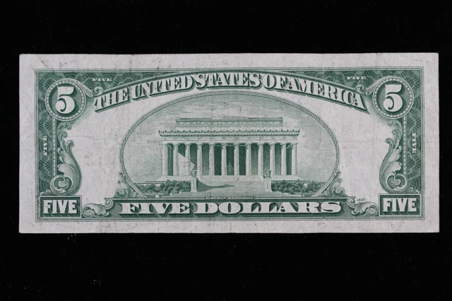 $5 1934C blue seal Silver Certificate Circulated P20371516A Exact Note Shown 2