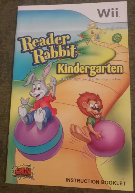 Reader Rabbit Kindergarten - ORIGINAL INSTRUCTION MANUAL ONLY - Wii - NO GAME
