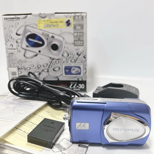 CÁMARA DIGITAL COMPACTA Olympus μ-30 azul océano usada con