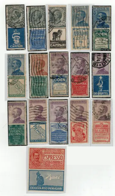 1924-25 - VEIII - Serie quasi completa francobolli pubblicitari usati