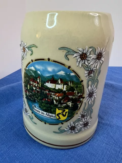 Theo Kuhn Vintage Pottery Beer Stein /Fussen im Allgau Germany Deutschland