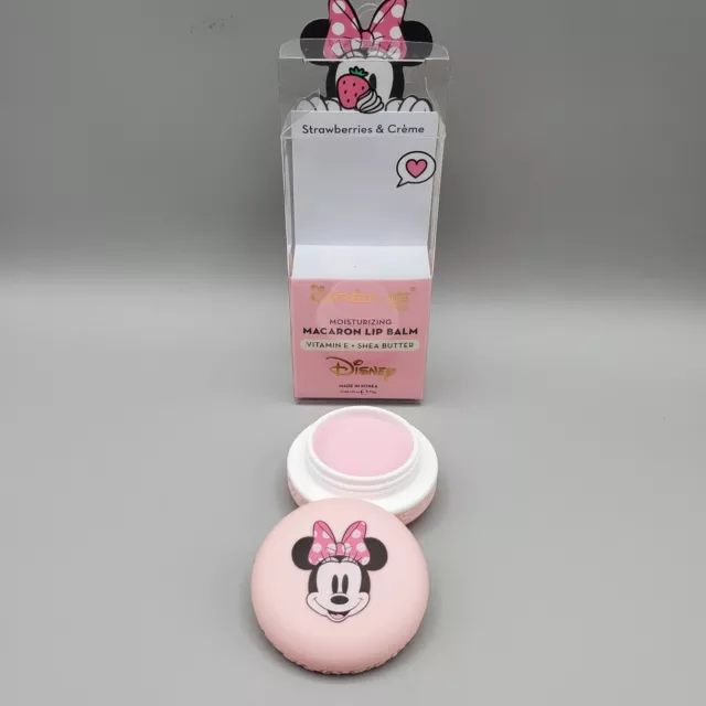 THE CREME SHOP Minnie mouse strawberries & creme macaron lip balm NIB