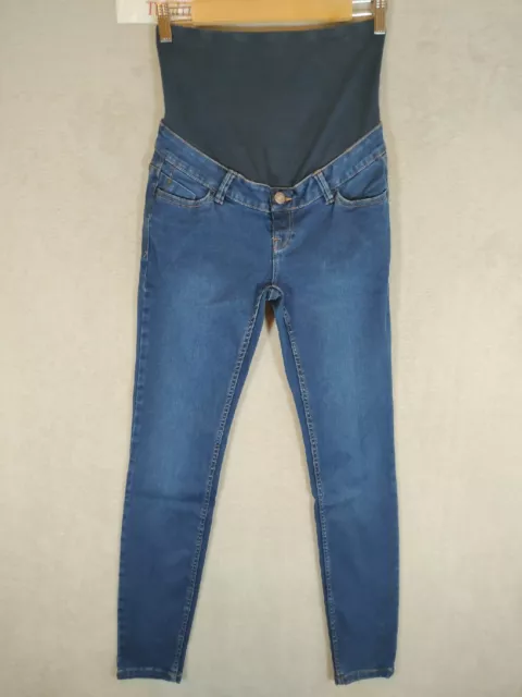 New Look Maternity  Jeans Blue Denim Over Bump Super Skinny Size 10 29" Leg