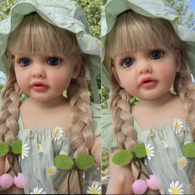 NPK 55cm Full Body Silicone Vinyl Reborn Toddler Girl Doll Waterproof Realistic