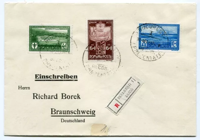 Romania 1932 Tuberculosis Sanatorium,complete set on Registered cover to Germany