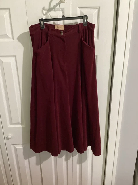Scully Range Wear Women’s Split Skirt Sz XL Burgundy Suede RW503