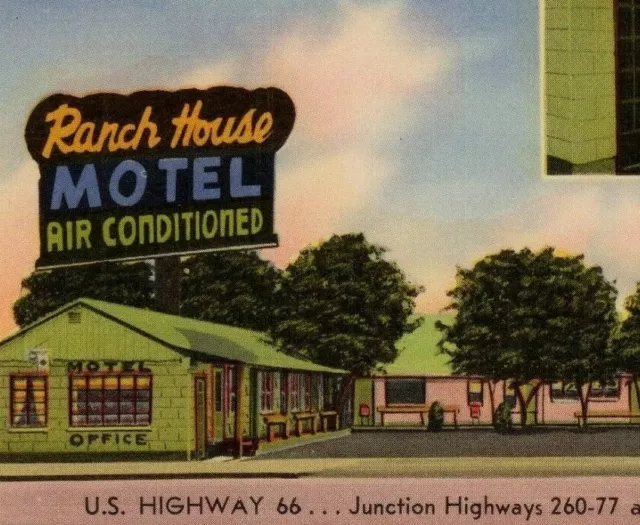 Route 66 Ranch House Motel Multi-View Postcard Holbrook Arizona AZ Unused Felsch