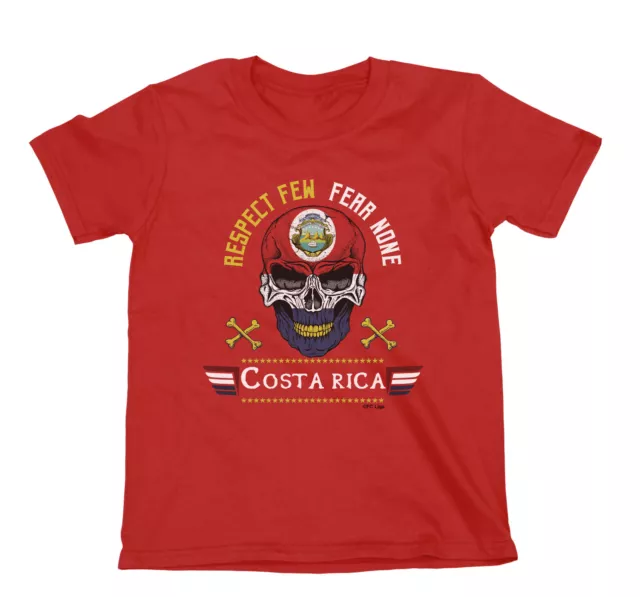 COSTA RICA Football T-Shirt Organic Respect Few Skull 2022 Mens Kids World Cup K